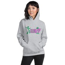 Load image into Gallery viewer, GRAY hoodie with PURPLE &amp; GREEN
