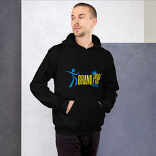 Load image into Gallery viewer, BLACK hoodie with YELLOW &amp; BLUE
